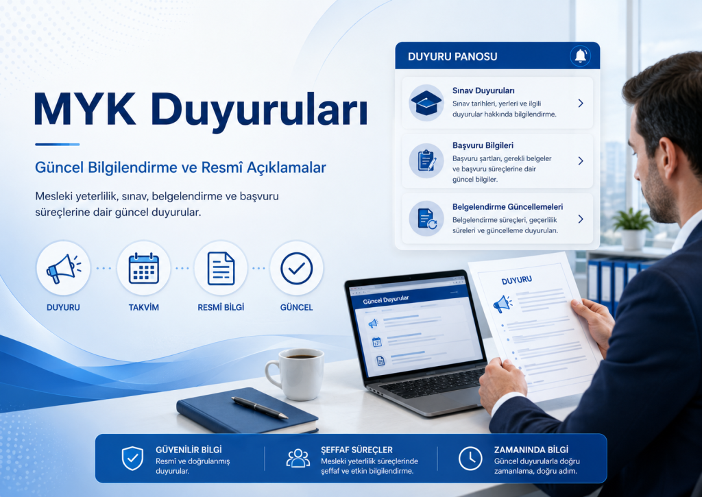 MYK Duyuruları güncel bilgilendirme ve resmi açıklamalar görseli
