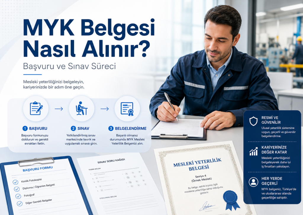 MYK Belgesi Nasıl Alınır başvuru ve sınav süreci görseli