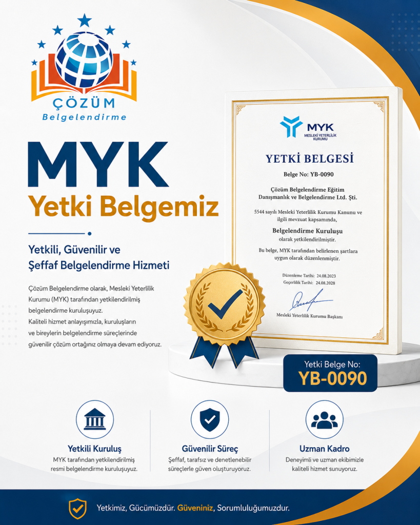 MYK Yetki Belgemiz | Çözüm Belgelendirme